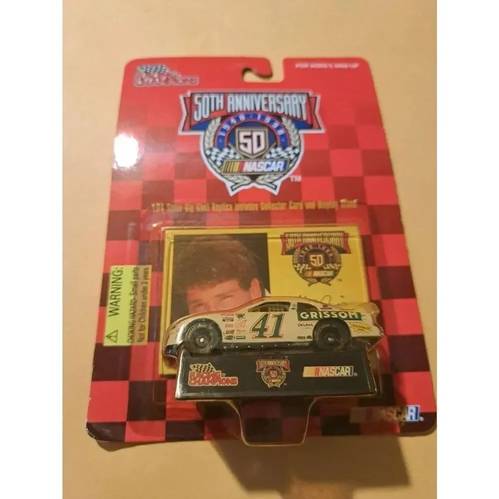 Vintage 1998 NASCAR Steve Grissom #41 50th Anniv Race Car 1:64 Diecast w Card